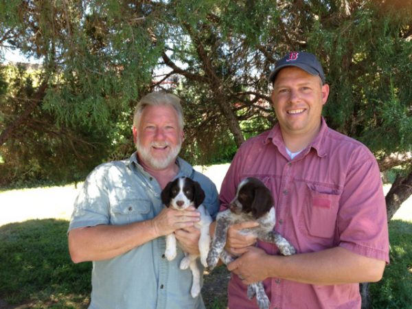 Brittany Puppy Charlie and owner Ray - Doc and Jon